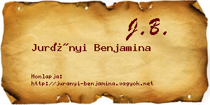 Jurányi Benjamina névjegykártya